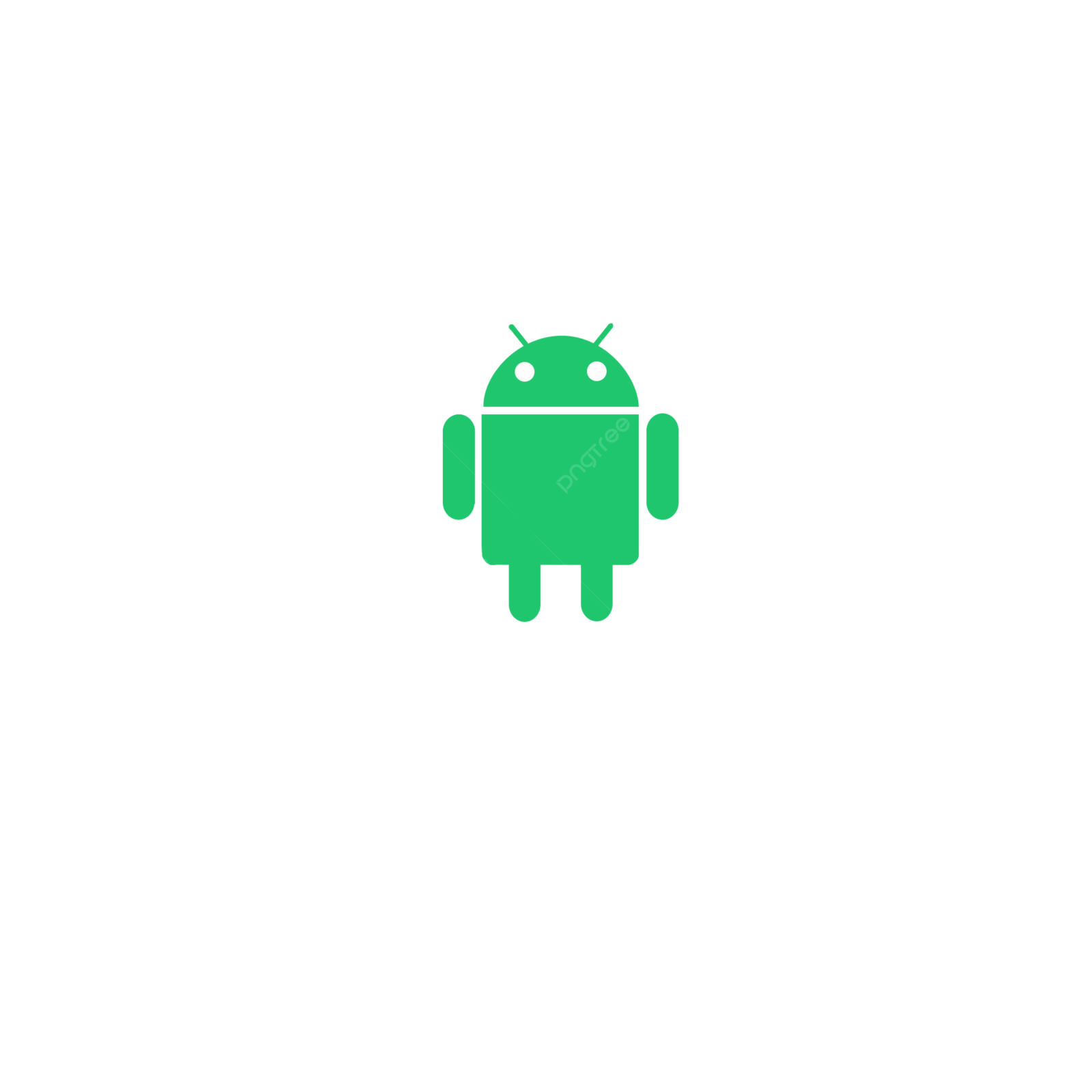 a green android logo on a white background