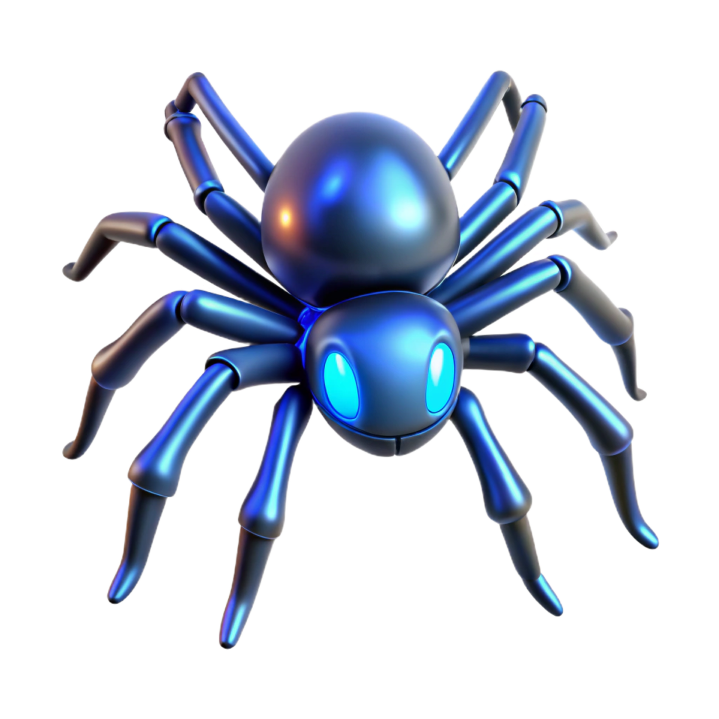 a blue spider on a white background
