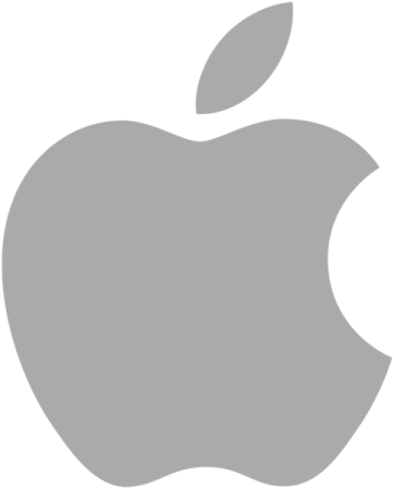 an apple logo on a white background