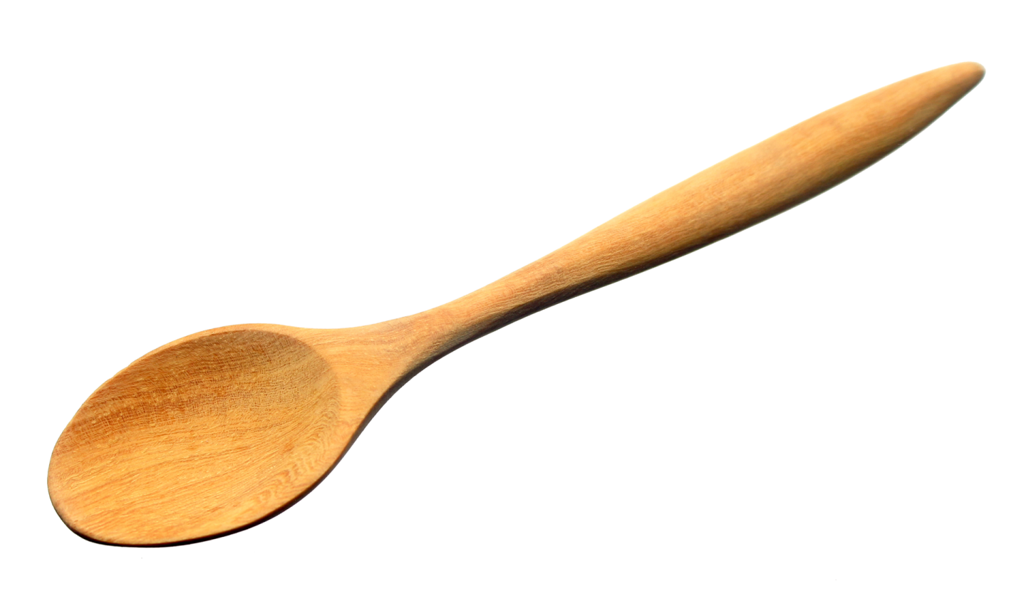 a wooden spoon on a white background
