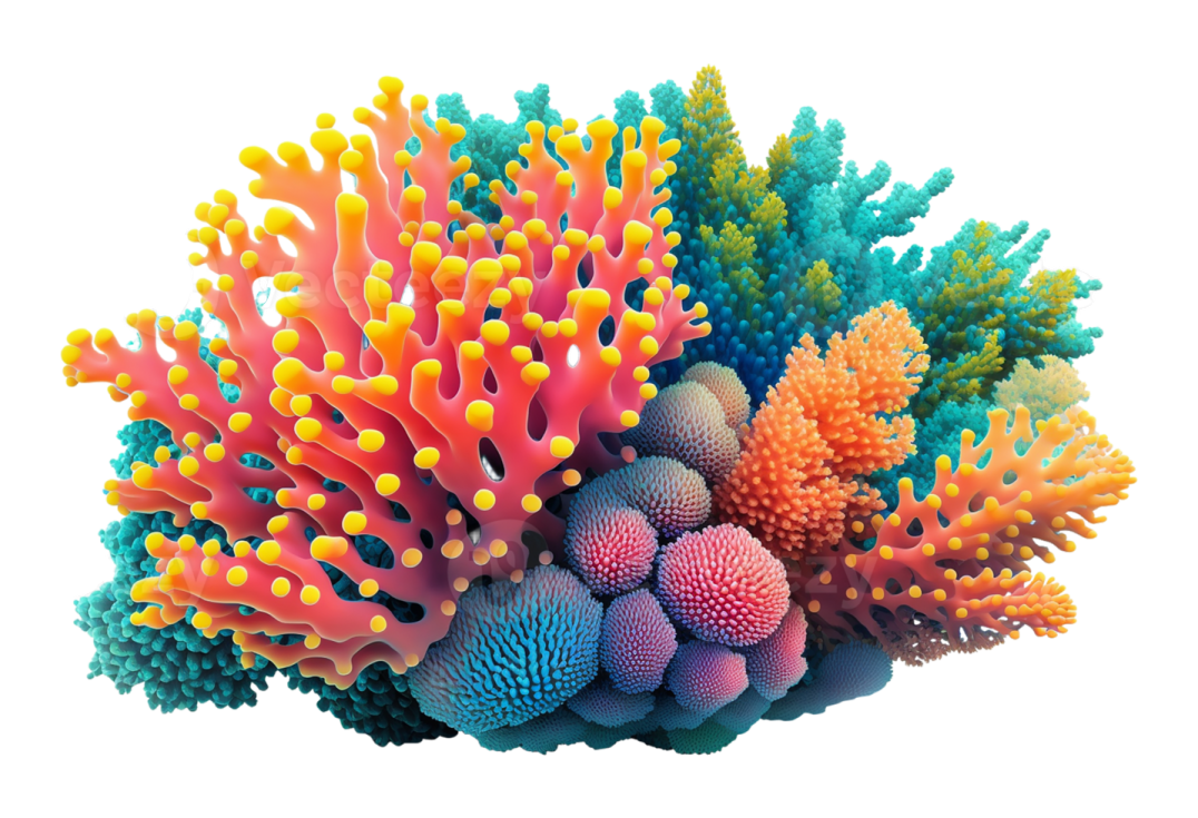 a coral reef with many colorful corals
