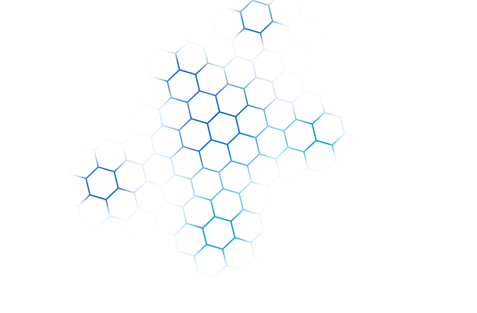 a white background with blue hexagons