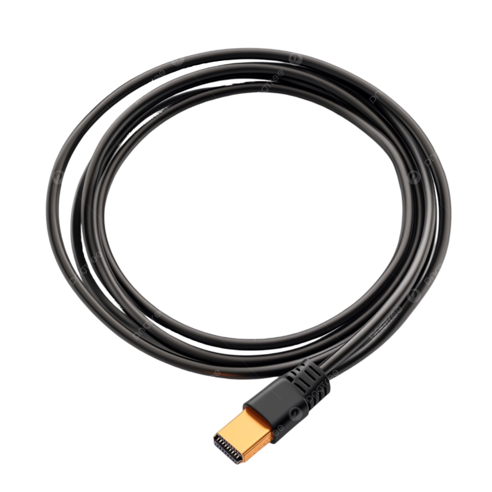 a black usb cable with an orange cord
