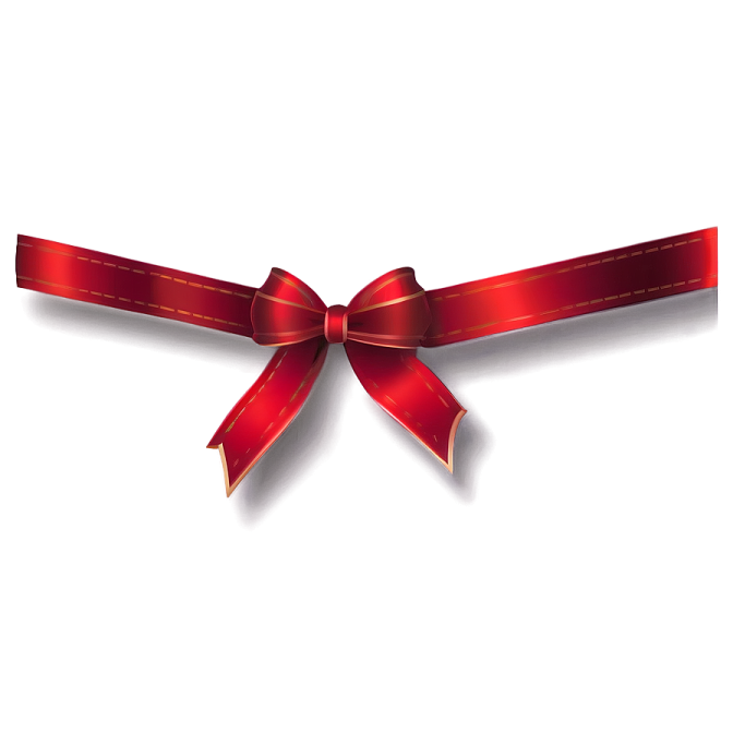 a red ribbon on a white background