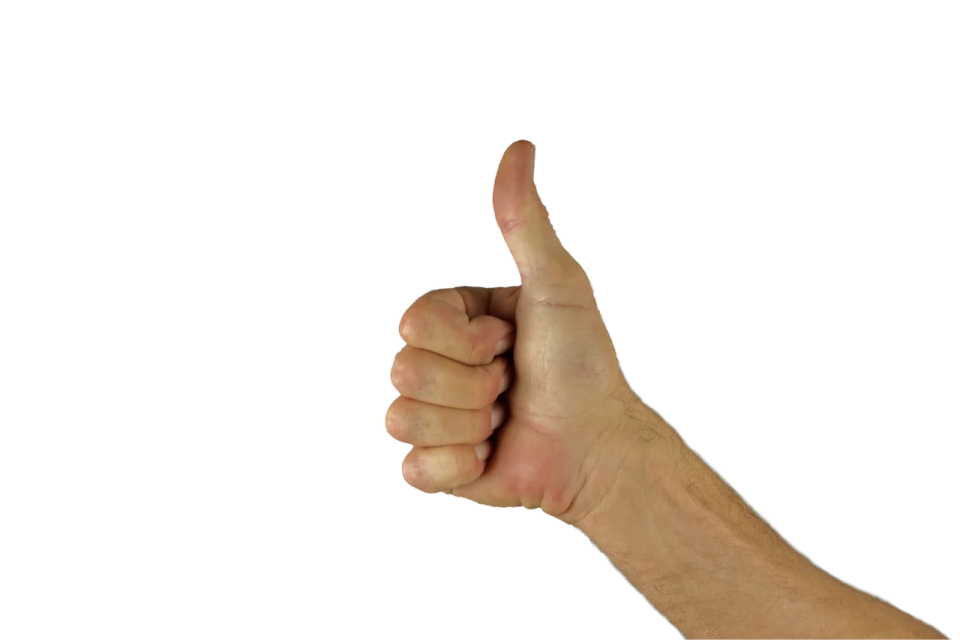 a man's hand with a thumb on it