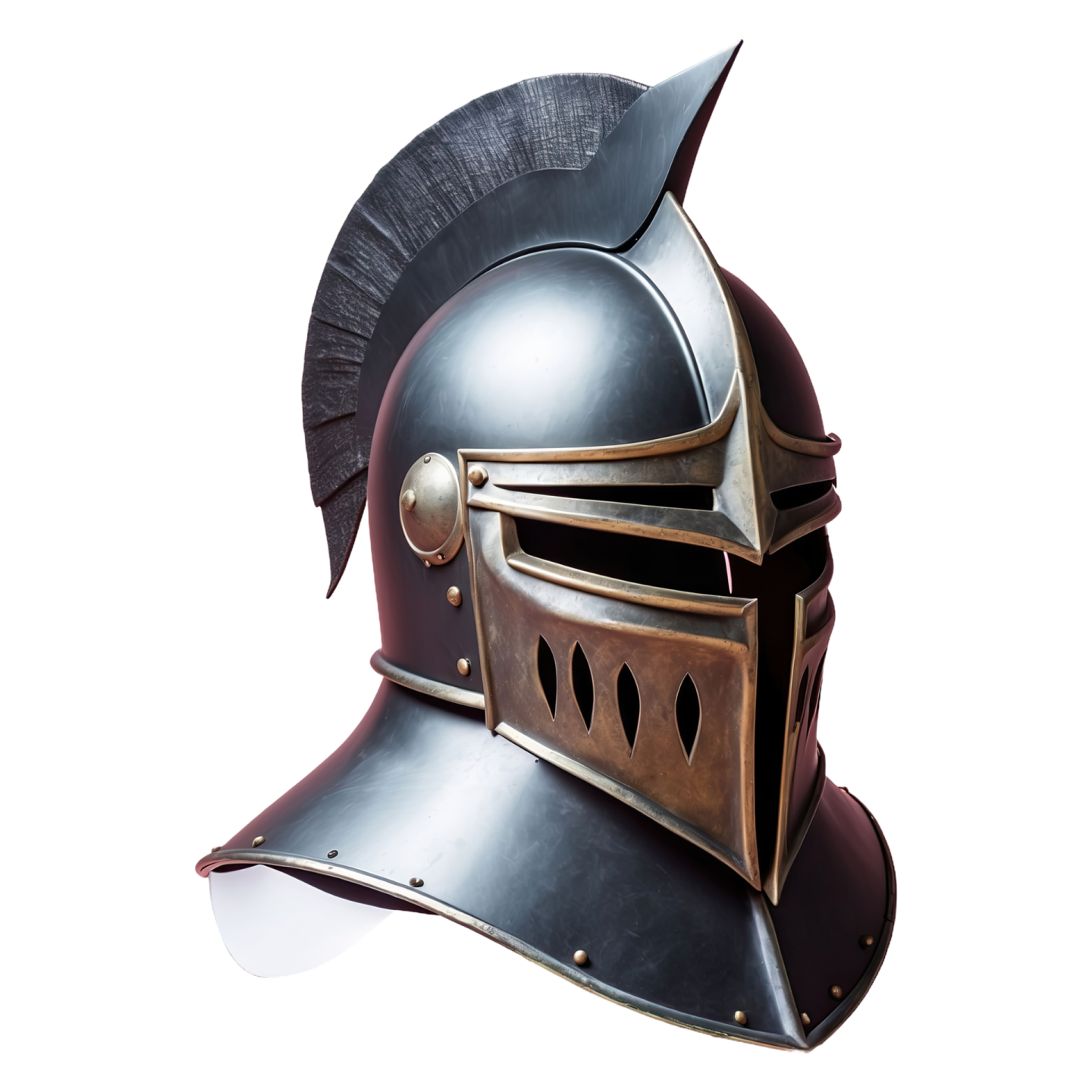 a medieval helmet on a white background