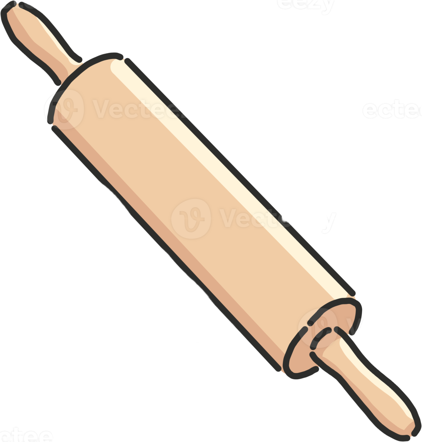 a rolling pin on a white background