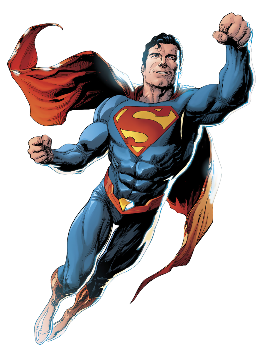 a superman flying through the air