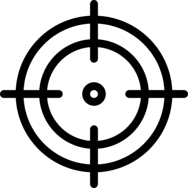 a black and white icon of a target