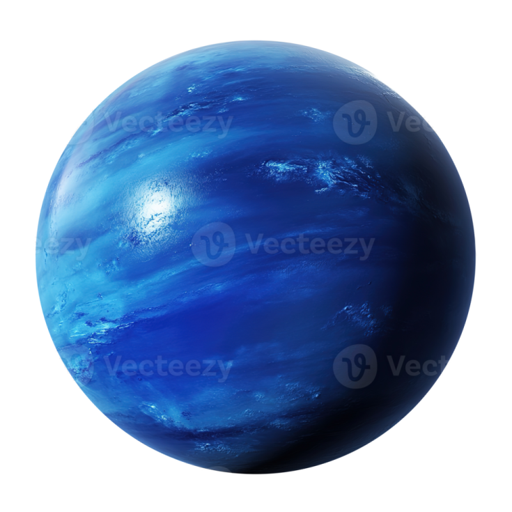 a blue planet on a white background