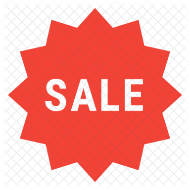 a red star with the word sale on it