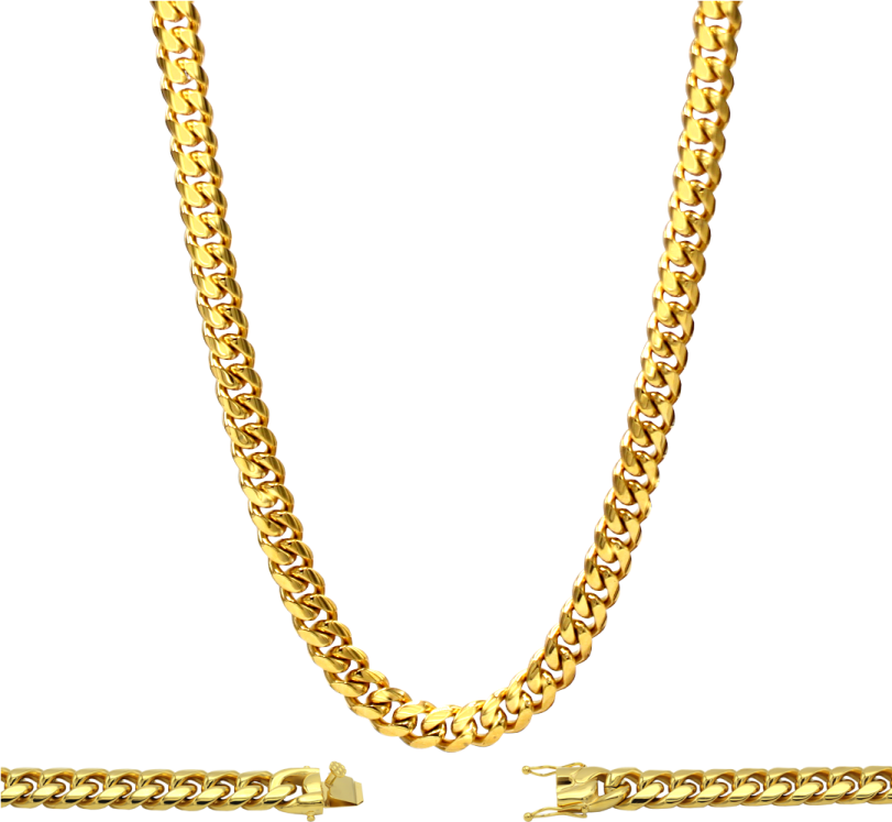 a gold chain necklace and bracelet set
