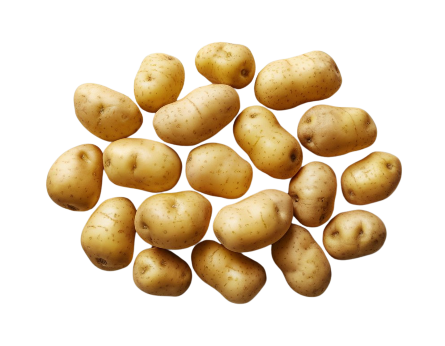 potatoes on a white background