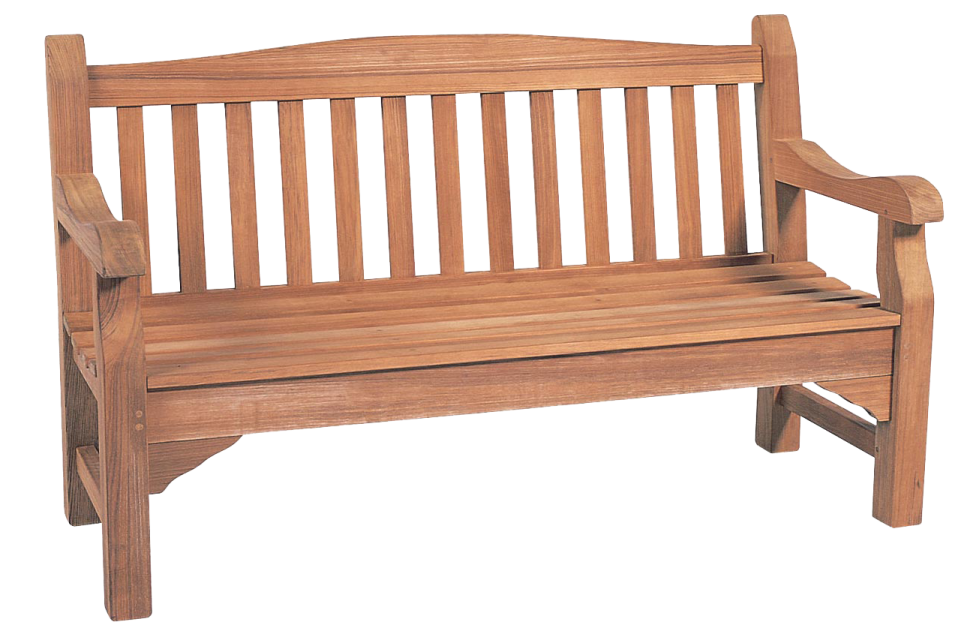 a wooden bench on a white background