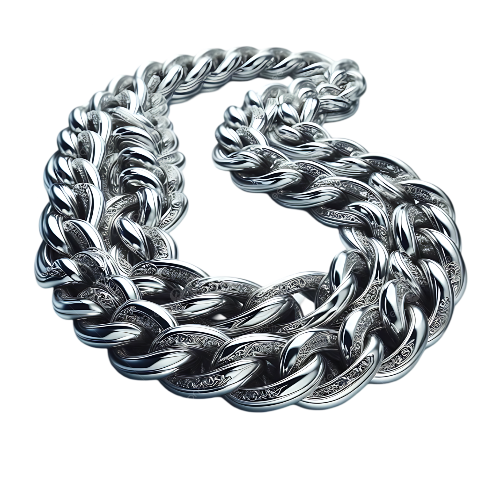 a silver chain bracelet on a white background