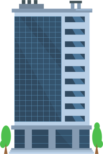 a building with solar panels on it