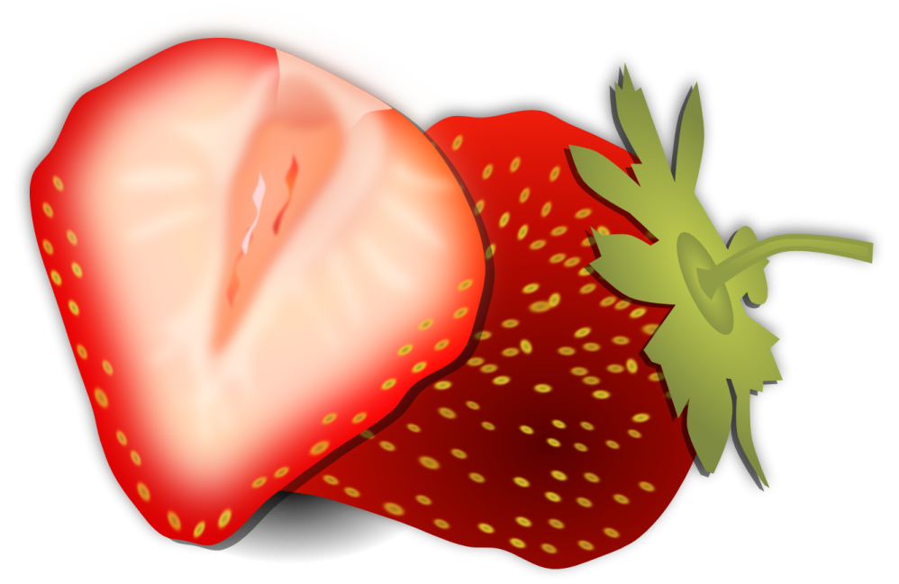a strawberry cut in half