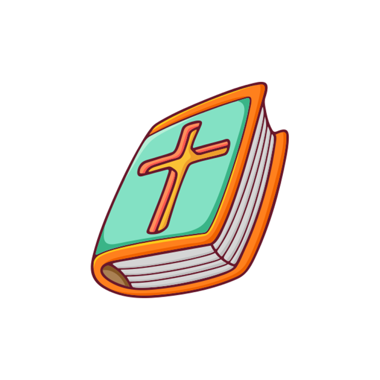 a book with a cross on it