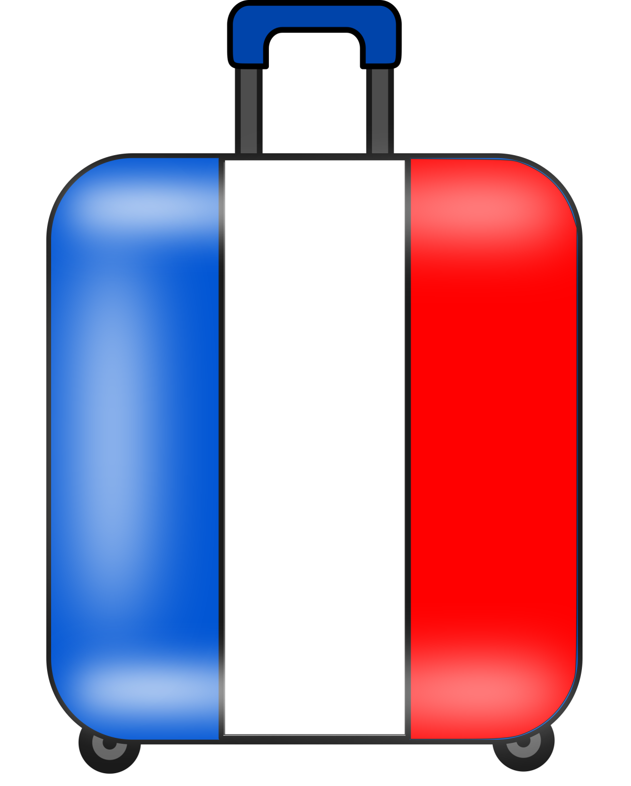 a suitcase with the flag of france
