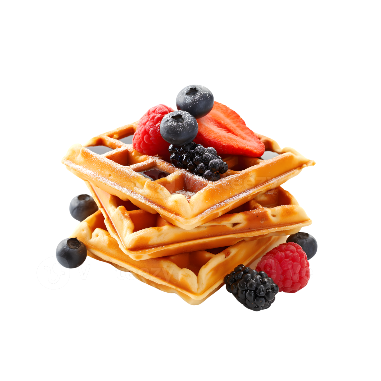 a pile of was with berries and blueberries