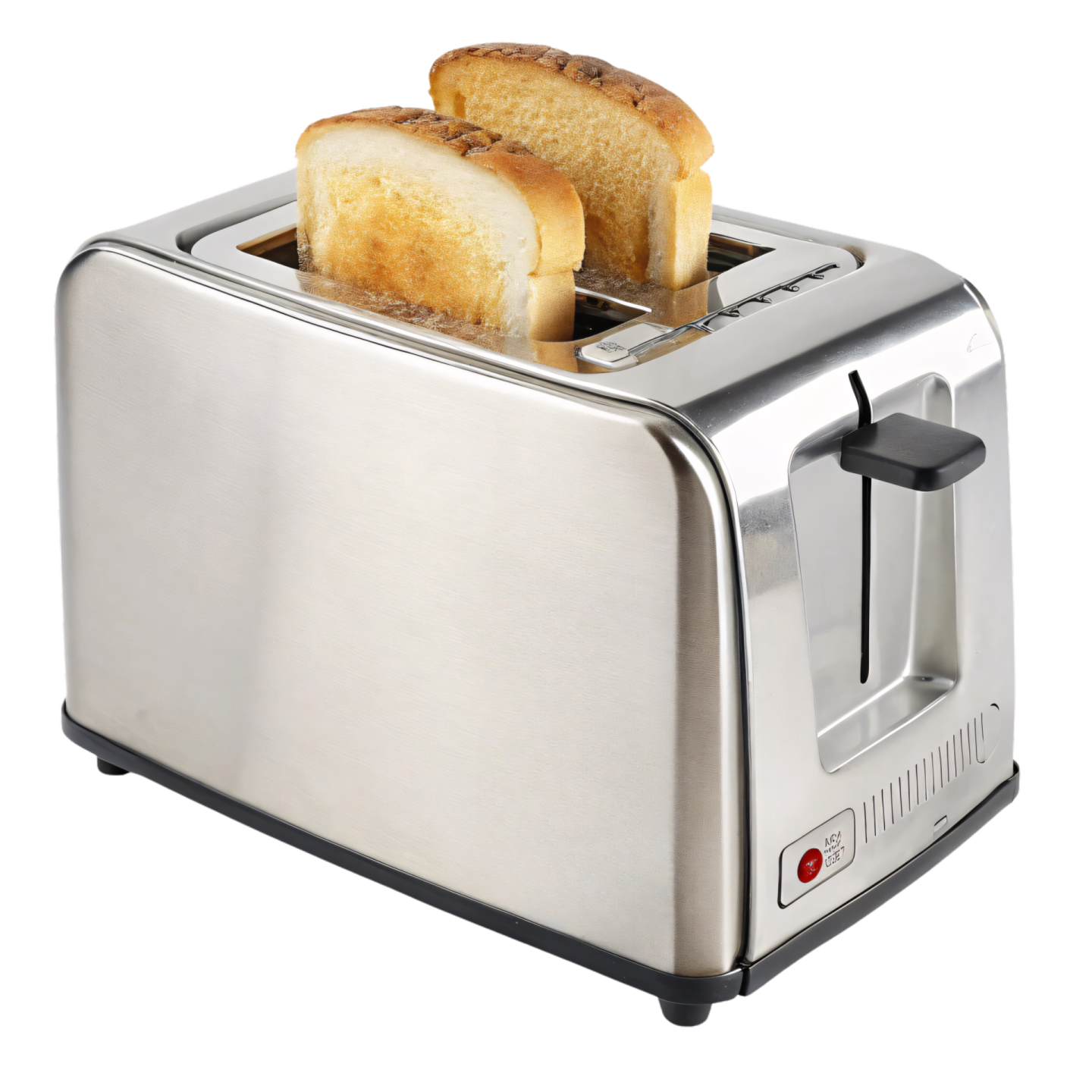 a toaster with two slices of bread in it