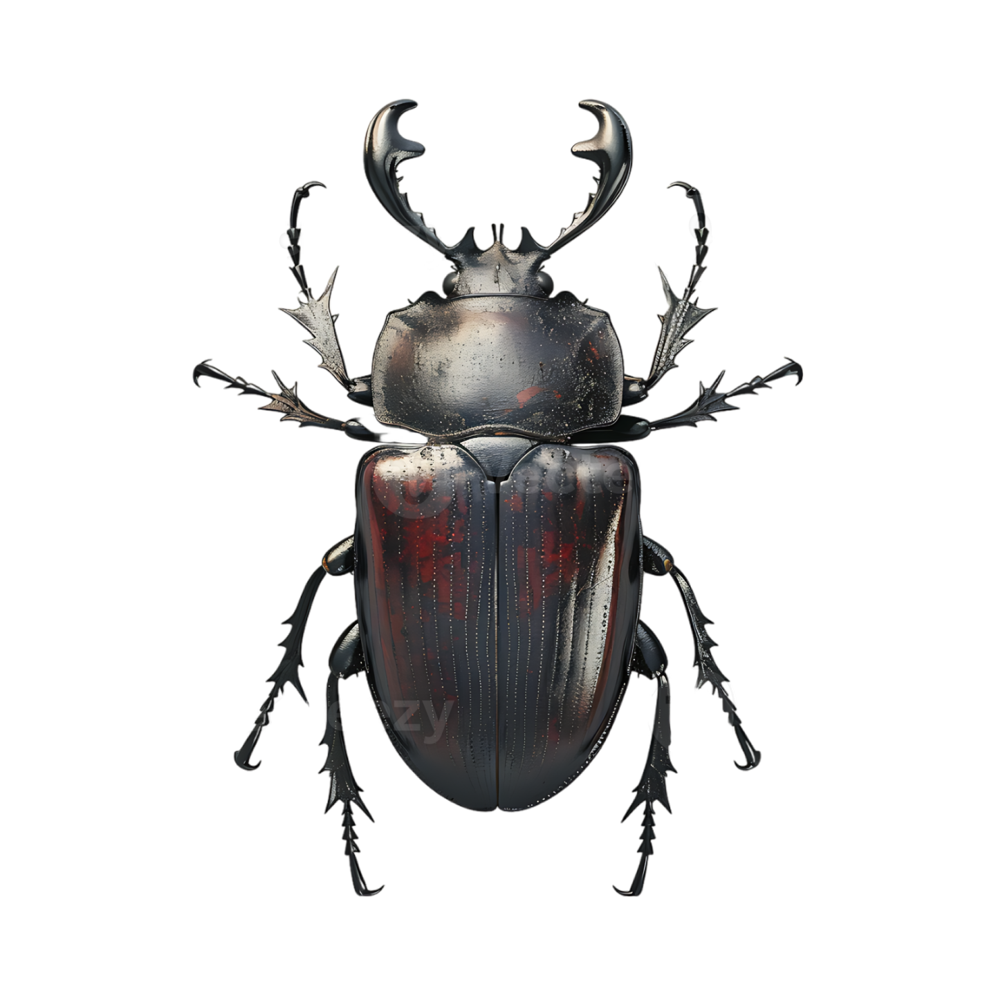 a beetle on a white background