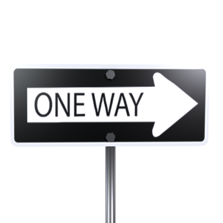a sign with the word one way on it