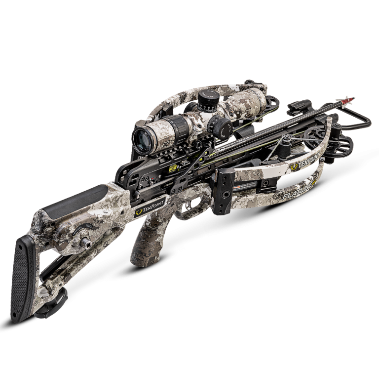 a crossbow with a scope attached to it