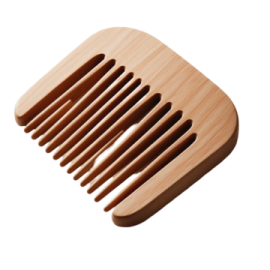 a wooden comb on a white background