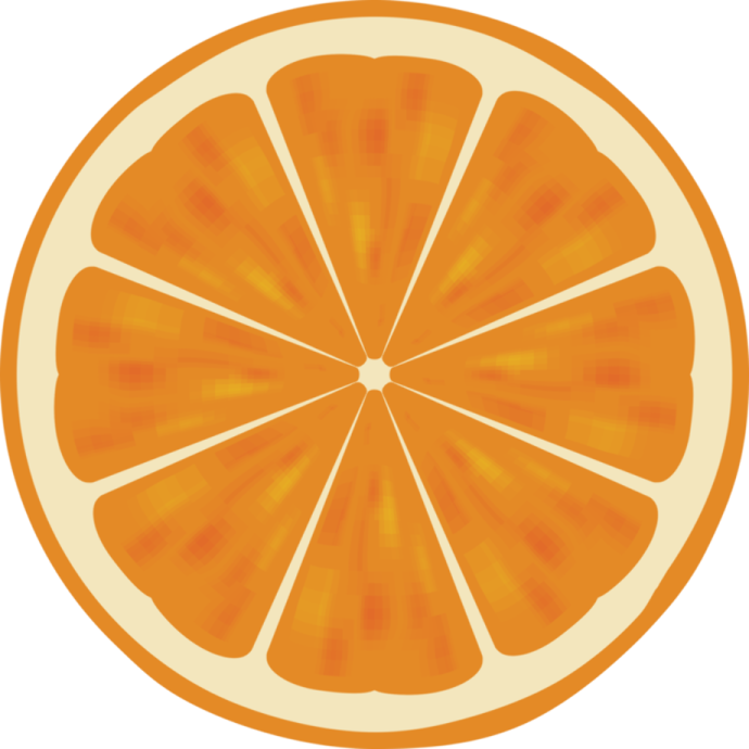 an orange slice on a white background