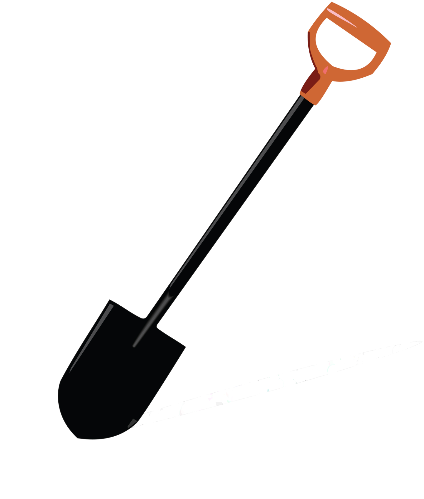 a shovel on a white background
