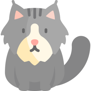 a gray cat sitting down with its eyes closed