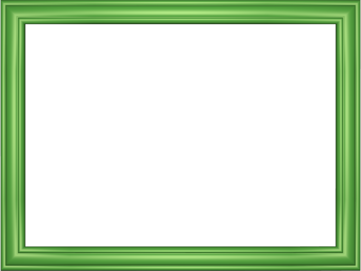 a green frame on a white background
