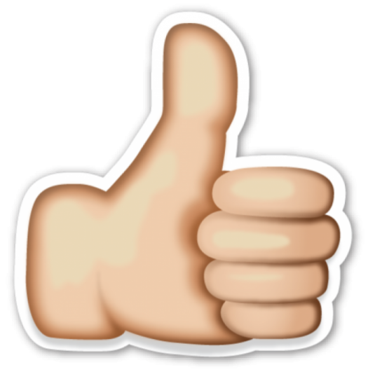 a thumbs up sticker on a white background