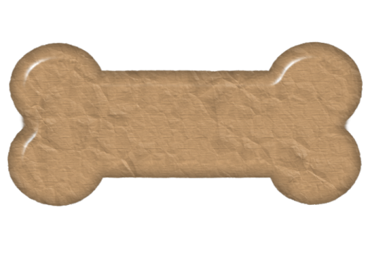 a brown dog bone on a white background