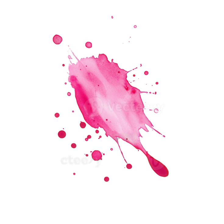 a pink watercolor stain on a white background