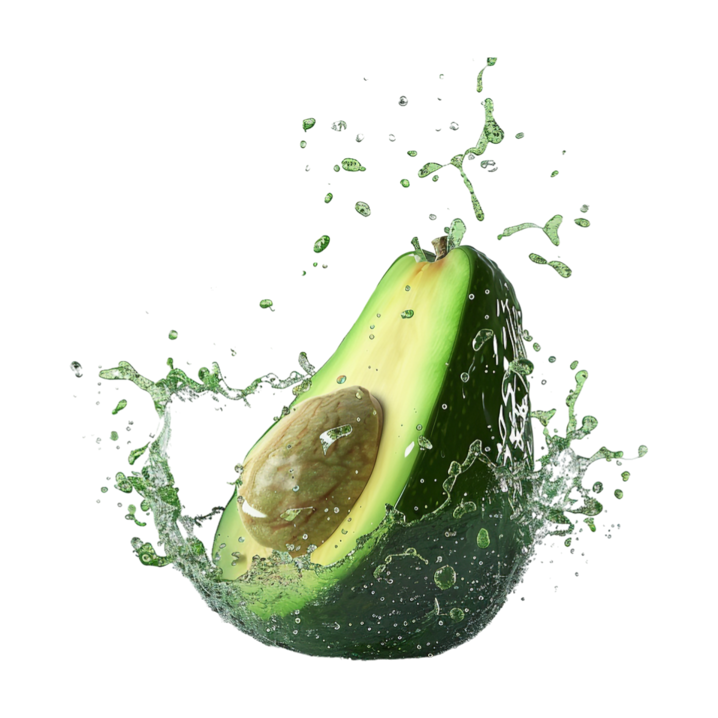 an avoca with water splashing on it