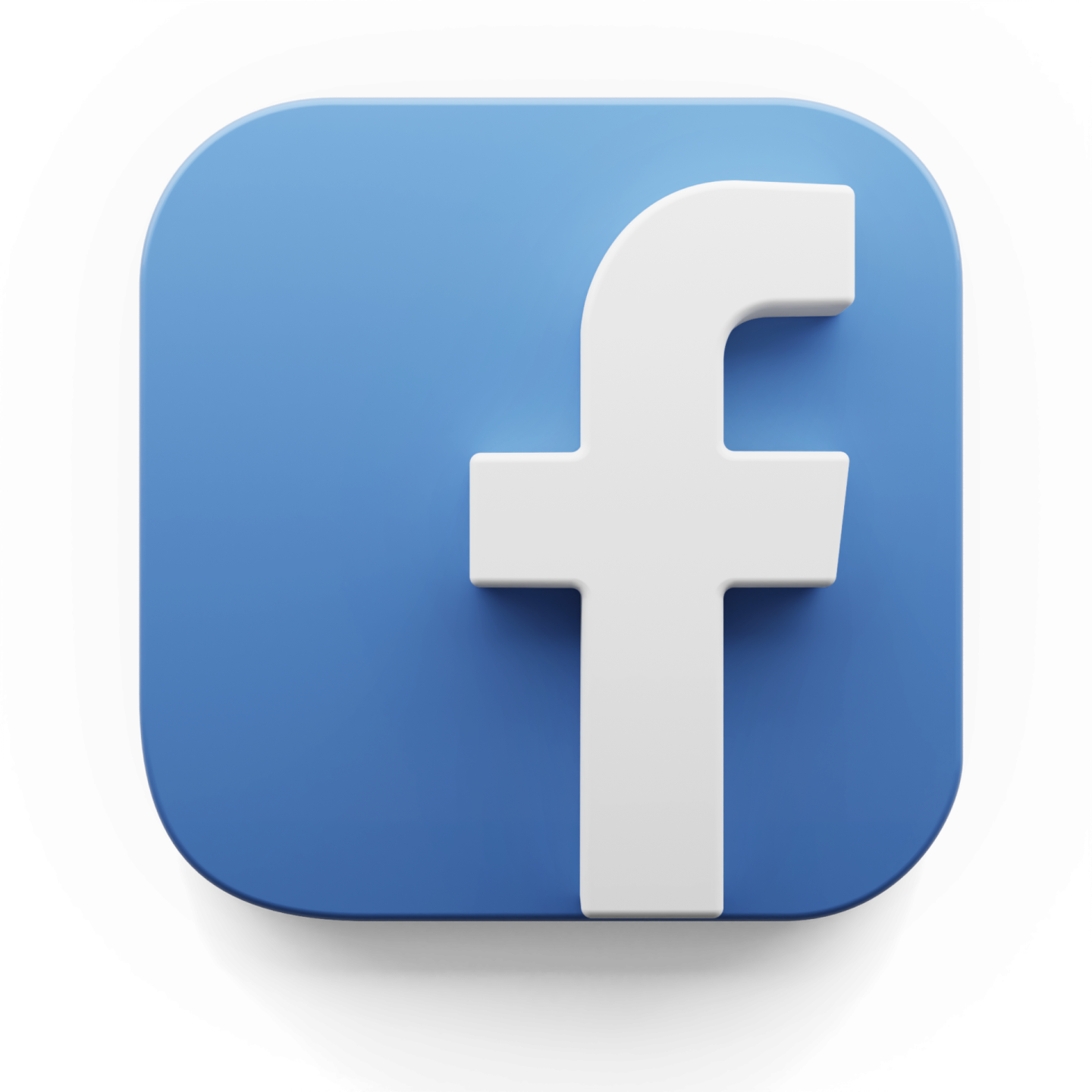a blue and white facebook logo on a white background