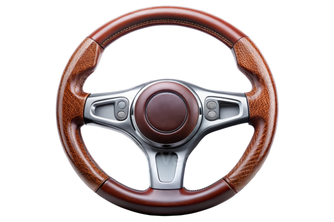 a steering wheel on a white background