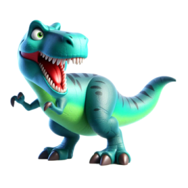 a toy dinosaur with its mouth open