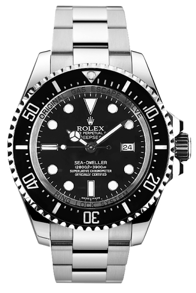 a watch with black dial and stainless bracelet