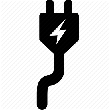 a black and white icon of a lightning bolt