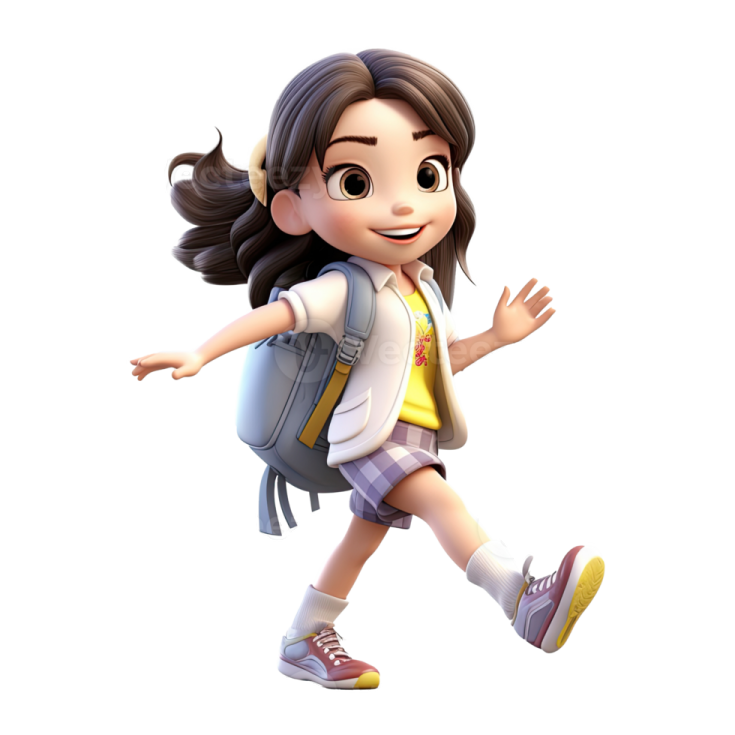 a little girl with a backpack and a backpack