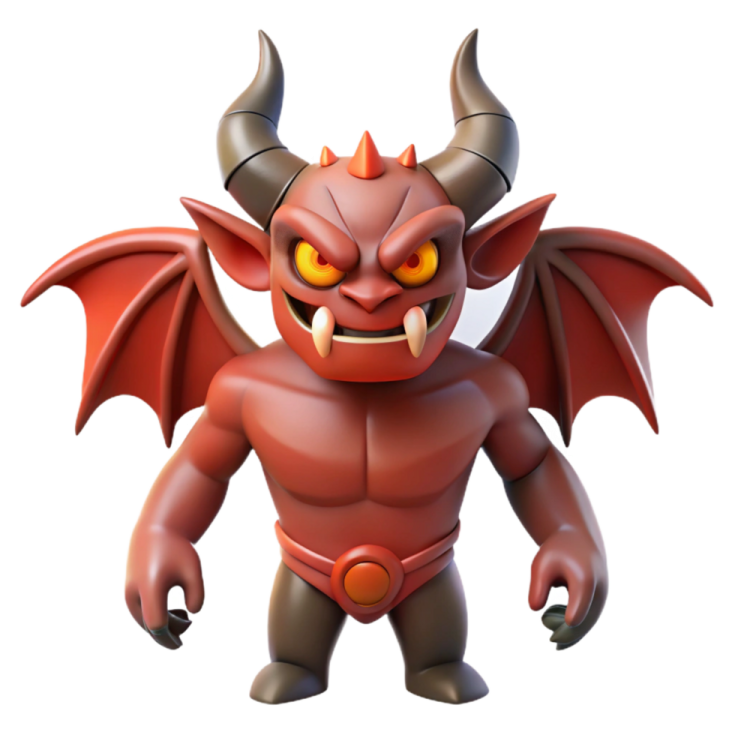 an image of a red dragon with yellow eyes