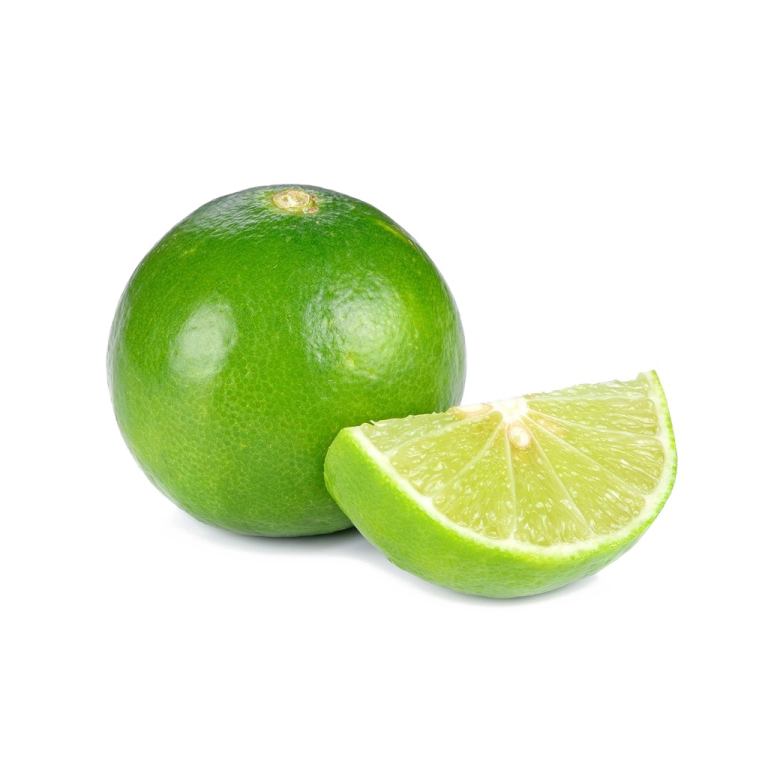two limes with one cut in half