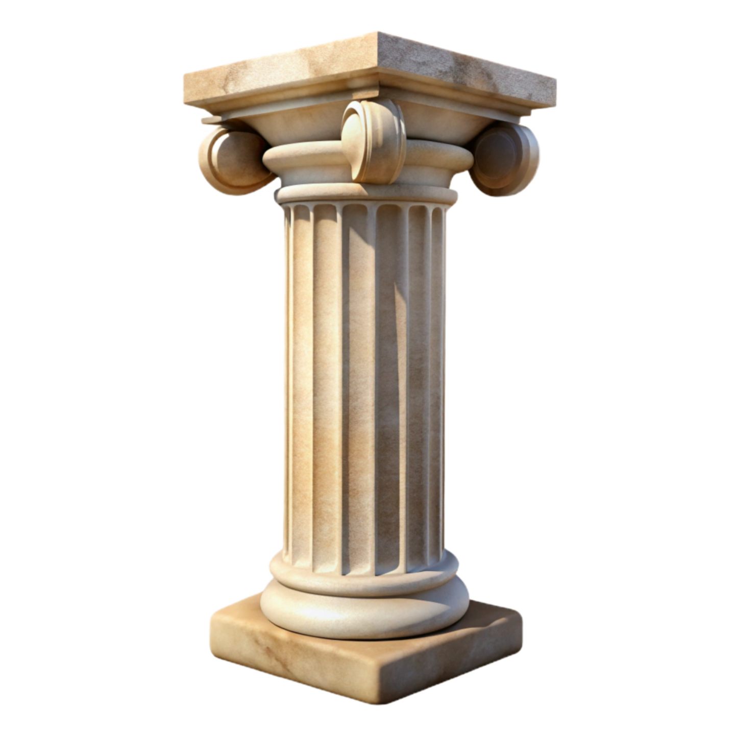 a stone column on a white background