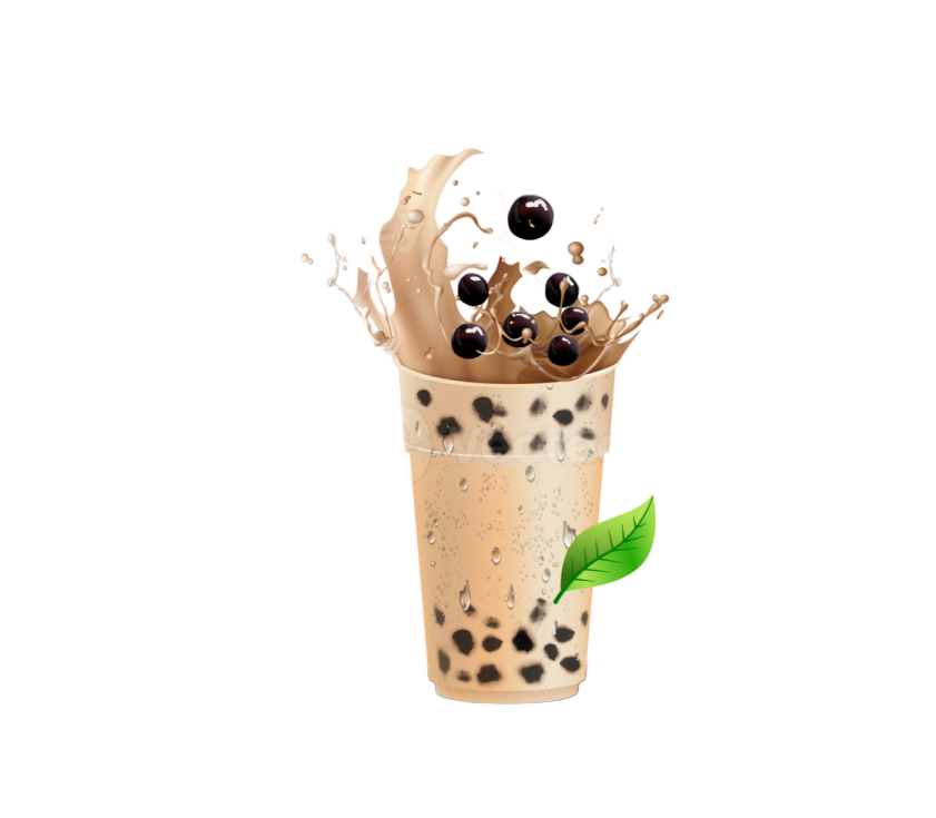 bubble milk with chocolate and cherry