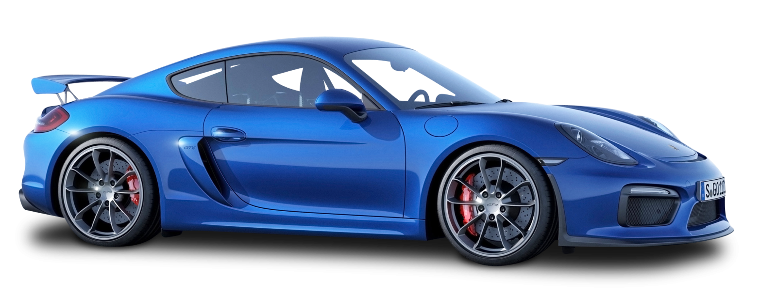 a blue sports car on a white background