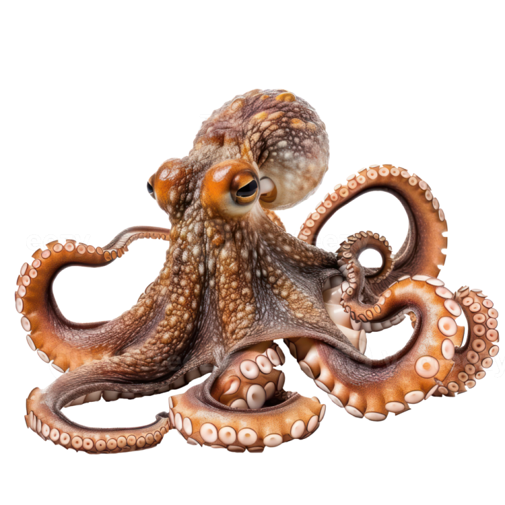 an octopus is sitting on a white surface