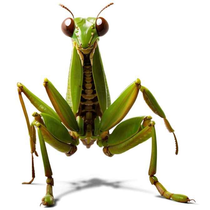 a close up of a praying mantis